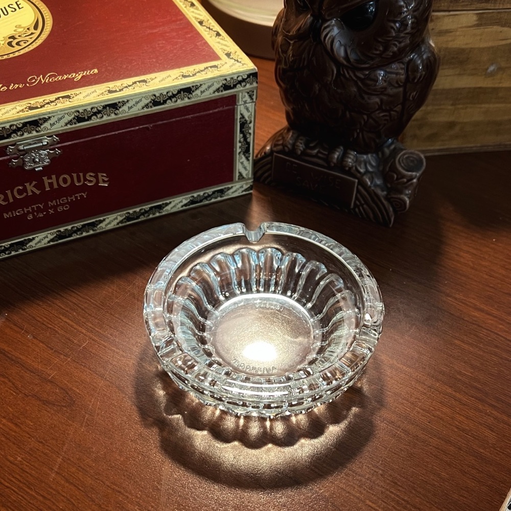 Vintage Pasari Pressed Clear Glass 4" Round Ashtray